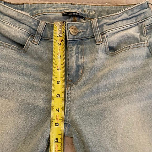 American Eagle Women's Light Blue Washed Stretch Jeggings 4 Long - Picture 10 of 11